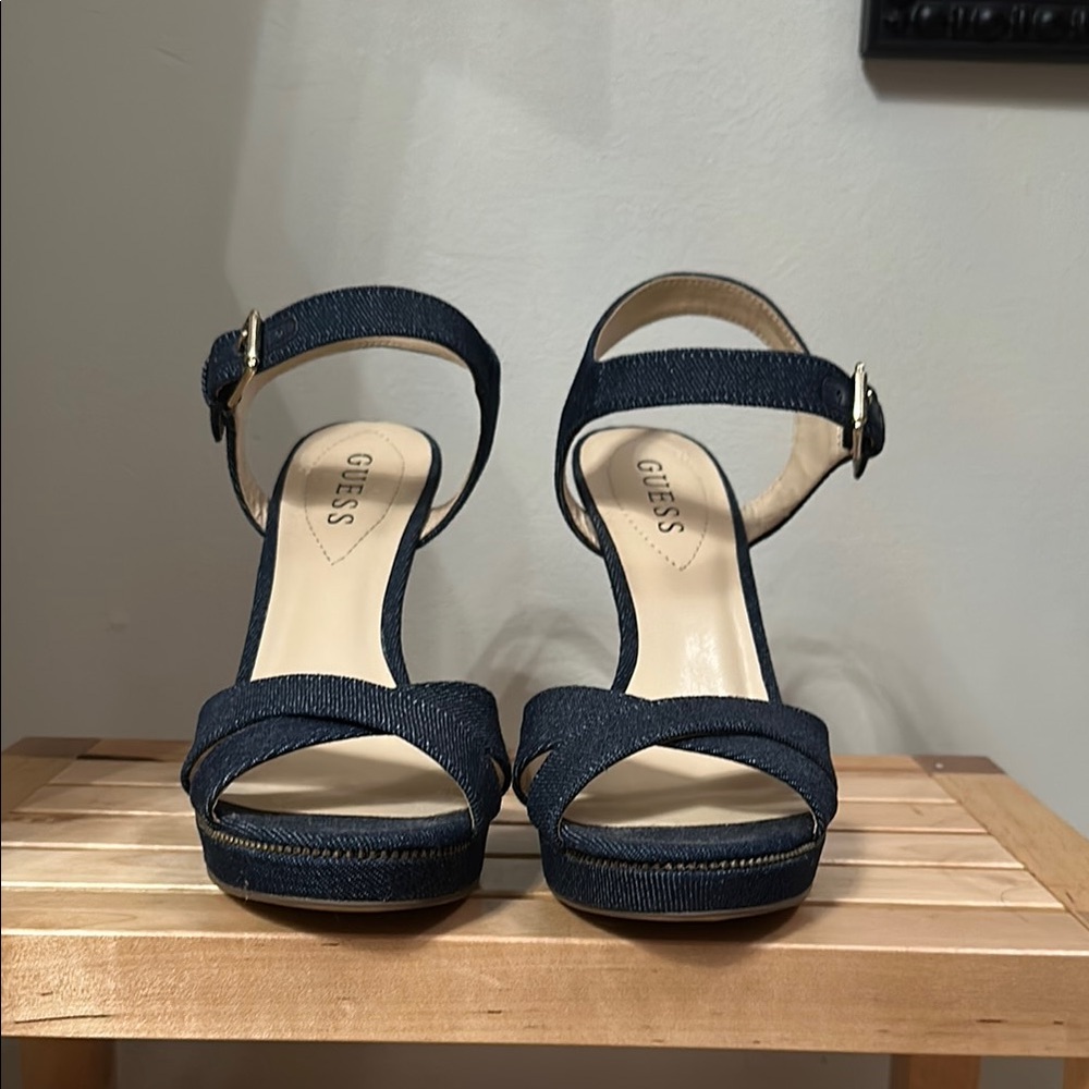 GUESS Women's Navy Platform Sandals